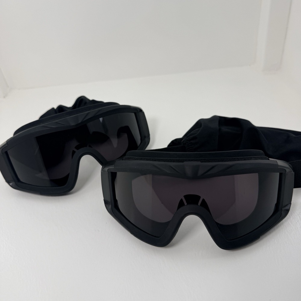 2 Tactical Airsoft Paintball Safety Goggles Anti Fog Adjustable Black Protective